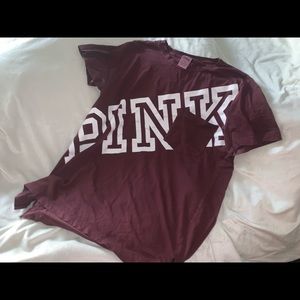 Pink Maroon Pocket Tee